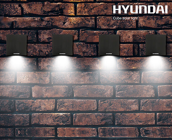4-Pack Hyundai Kubus Buitenlampen op Zonne-energie