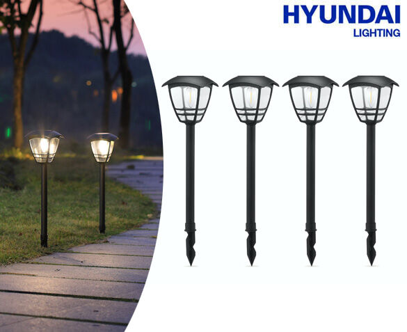 4-Pack Hyundai Moderne Padverlichting op Zonne-energie