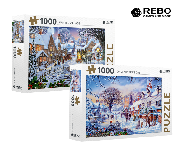 Uiterlijk droogte paneel REBO Kerstpuzzels 1000 stukjes | Nu met 23% korting!