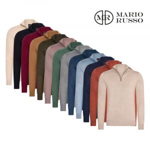 De Mario Russo Zip Pullover is verkrijgbaar in verschillende kleuren.