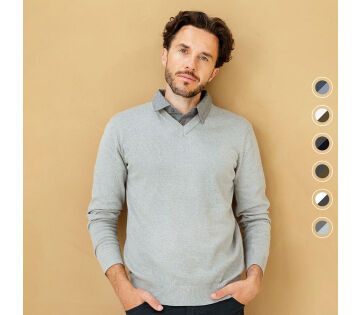 De Cappuccino Alessandro Pullover is een stijlvolle pullover met een ingestikte kraag. 