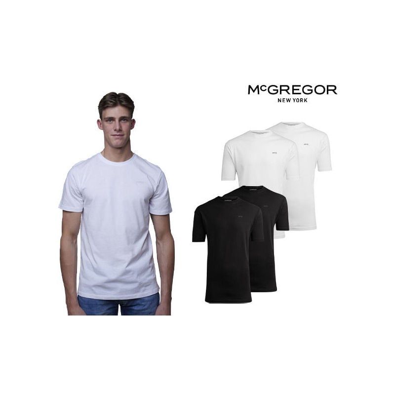 Het 4-Pack McGregor Heren T-shirts is verkrijgbaar in zwart en wit en verschillende kleuren. 
