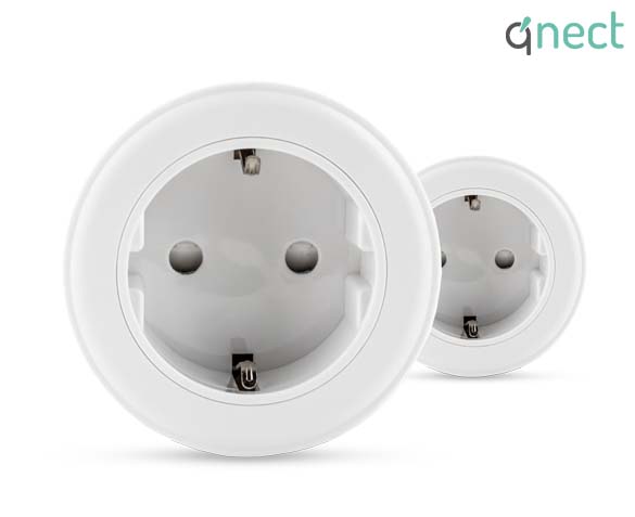 QNECT Wi-Fi Slimme Stekker 16A Wit 2-pack